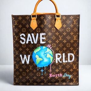 Louis Vuitton Brown and Orange Tote Bag